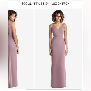 Dressy Group Dusty Rose Lux Chiffon Tie Back Gown